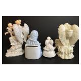 BR1 - Porcelain Angel Figurine Set: Mary & Baby Jesus, Angel, Baptized in Christ