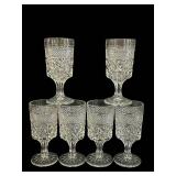 k - Crystal Cut Glass Goblets - 7 in Tall - Set of 6
