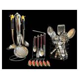 DR - Stainless Steel Kitchen Utensil Set with Stand - Knife Rack, Spoons & Spatulas