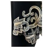 MBC - JKARA Black Beaded Crop Jacket - Size L, Embellished Edges, New