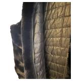 MBC - Reversible Black Faux Fur Vest , Zip Front, Quilted Lining