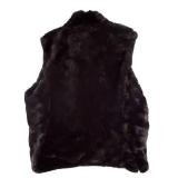 MBC - Reversible Black Faux Fur Vest , Zip Front, Quilted Lining