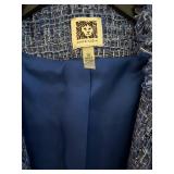 MBC - Anne Klein Tweed Bouclé Jacket - Blue - Size 14 - Women