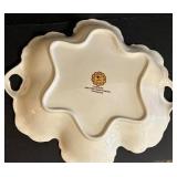 DR - Limoges Hand Painted Porcelain Tea Cups & 4-Inch Plate Set - Rose Bouquet, Gold Trim