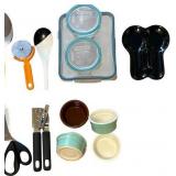 DR - Blue & White Ceramic Plates with Utensil Set - 3 Plates & Utensils