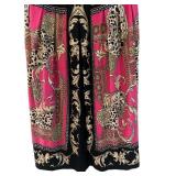 MBC - R&M Richards Dress - Pink/Black Ornate Print - Size 14