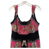 MBC - R&M Richards Dress - Pink/Black Ornate Print - Size 14