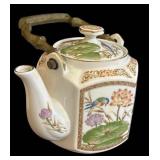DR -Three Vintage Tea Kettles including a Elegance Enamel Teapot, HOMCO Porcelain and Ornate Designed Teapot