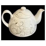 DR -Three Vintage Tea Kettles including a Elegance Enamel Teapot, HOMCO Porcelain and Ornate Designed Teapot