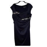 MBC - KM Collections by Mila Bell Navy Beaded Cocktail Dress - Size 14