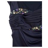MBC - KM Collections by Mila Bell Navy Beaded Cocktail Dress - Size 14