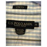 MBC - U.S. Polo Assn Stretch Short-Sleeve Shirt - Size M - Light Blue Gingham Check
