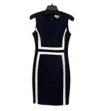 MBC - Calvin Klein Navy Dress With White Color-Block Panels - Size 4