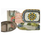 LL - Floral Ceramic Platter - Large Serving Plate & Mixed Tableware