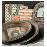 LL - Floral Ceramic Platter - Large Serving Plate & Mixed Tableware