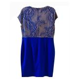 LL - NAZAN Blue Lace Overlay Dress - Evening/Cocktail, Size 48