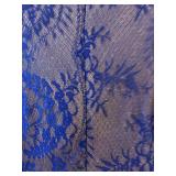 LL - NAZAN Blue Lace Overlay Dress - Evening/Cocktail, Size 48