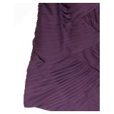 LL - Adrianna Papell Purple Ruched Evening Dress - Sheer Mesh Yoke