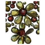 LL - Adrianna Papell Purple Ruched Evening Dress - Sheer Mesh Yoke