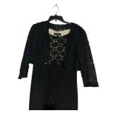 LL - Connected Apparel Black Lace Overlay Cocktail Dress - Size 14
