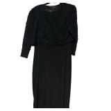LL - Connected Apparel Black Lace Overlay Cocktail Dress - Size 14