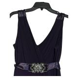 LL - Purple Evening Dress with Crystal Belt
