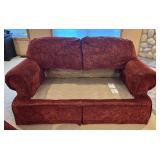 Maroon Upholstered Loveseat