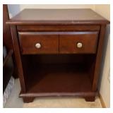 Bed Frame with Avenue Nightstand - Casual Cherry Finish