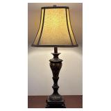 Antique-Style Table Lamp - Ornate Cast Metal Base