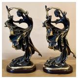 Pair of Antique Style Brass Ballet Dancer Figurines