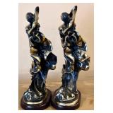 Pair of Antique Style Brass Ballet Dancer Figurines