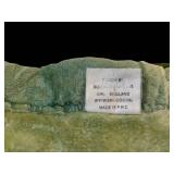 Sun Lion Blanket Floral Green Velvet Trim