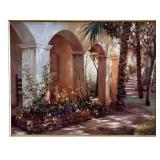 Framed Wall Art - Mediterranean Courtyard Scene