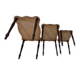 Three-Piece Nesting Tables - Floral Marquetry Inlay, Dark Walnut Finish