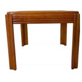 End Table with Glass Top - Wood Frame