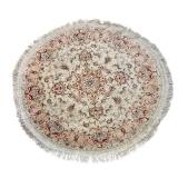 Round Persian-Style Area Rug 65 Inch Diameter Fringed Edge