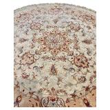 Round Persian-Style Area Rug 65 Inch Diameter Fringed Edge