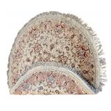 Round Persian-Style Area Rug 65 Inch Diameter Fringed Edge