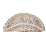 Round Persian-Style Area Rug 65 Inch Diameter Fringed Edge