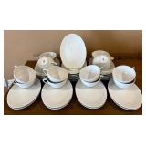 OLA Spain Tableware including 24 Oval Breakfast Saucers and 18 Mugs
