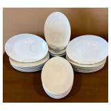 OLA Spain Tableware including 24 Oval Breakfast Saucers and 18 Mugs