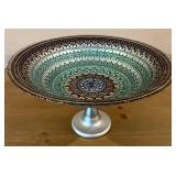 Turkish Iznik-Style Ceramic Pedestal Bowl