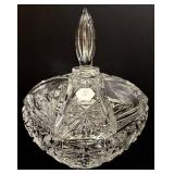 Vintage Crystal Footed Candy Dish with Lid