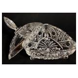 Vintage Crystal Footed Candy Dish with Lid