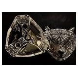 Vintage Crystal Footed Candy Dish with Lid