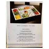 Gourmet Buffet Server Multi-Level with White Stoneware Trays - New in Original Packing
