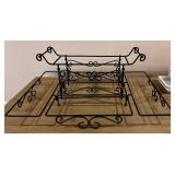 Gourmet Buffet Server Multi-Level with White Stoneware Trays - New in Original Packing