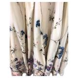 Jamak Floral Lace Maxi Dress - Beige with Navy Belt, Size 14