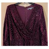 Julia Jordan Sequin Cocktail Dress - Size 14 - Plum
