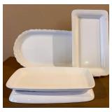 CerArt Made in Italy White Ceramic Platter Set - 4 Pieces